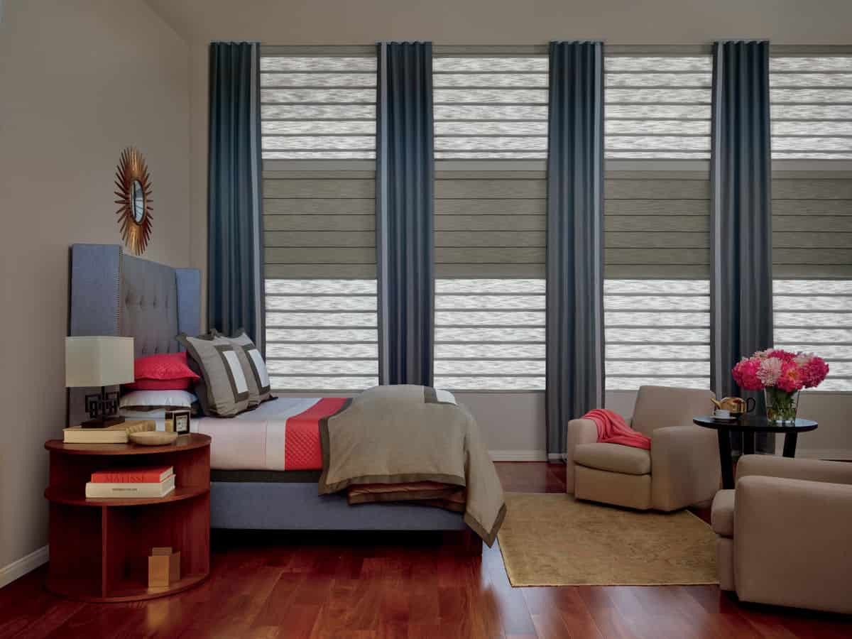 Vignette® Modern Roman Shades, Roman Blinds for sliding glass doors, Window Treatments, near Naples, Florida (FL).