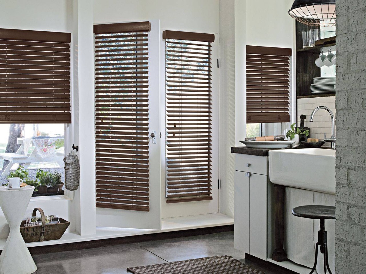 Hunter Douglas Parkland® Wood Blinds decorating a home near Naples, Florida