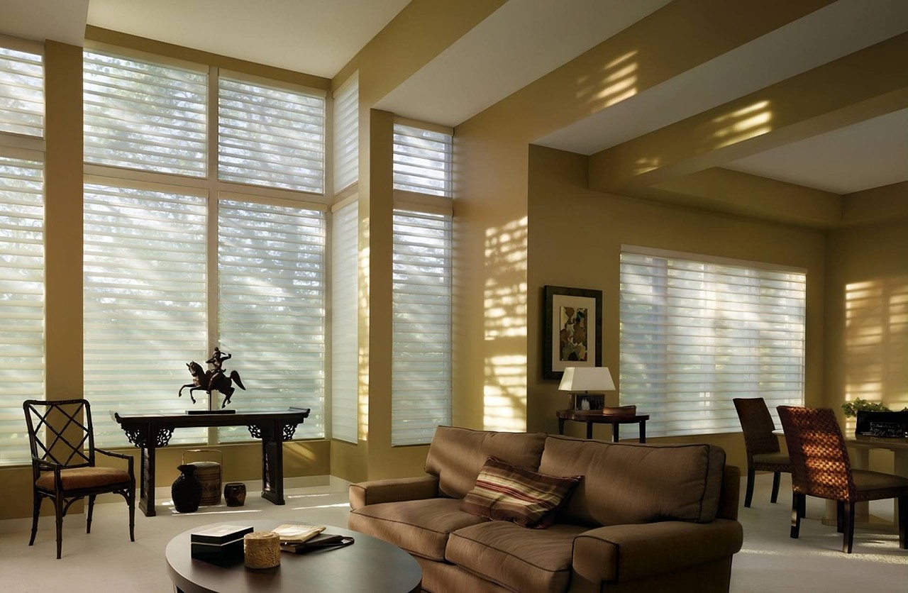Hunter Douglas Silhouette® Sheer Shades equipped with PowerView® Automation at Dale's AAA Blind Factory near Naples, FL